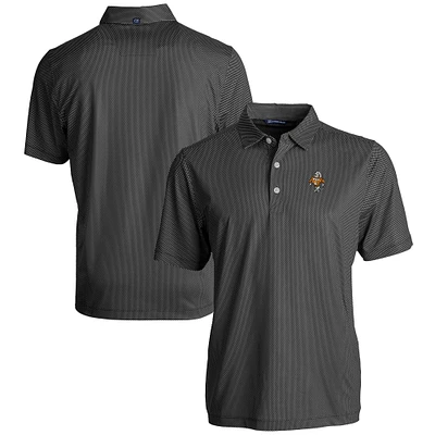 Men's Cutter & Buck Black Tennessee Volunteers Vault Pike Eco Symmetry Print Stretch Recycled Polo