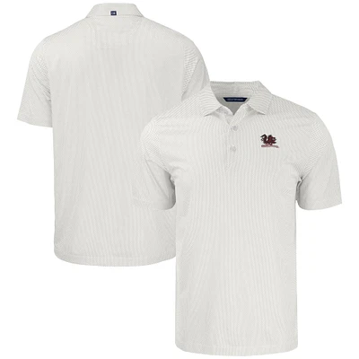 Men's Cutter & Buck White South Carolina Gamecocks Vault Pike Eco Symmetry Print Stretch Recycled Polo