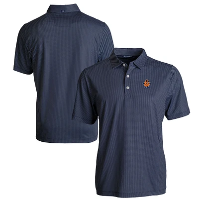 Men's Cutter & Buck Navy Syracuse Orange Vault Pike Eco Symmetry Print Stretch Recycled Polo