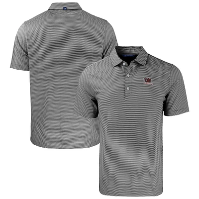 Men's Cutter & Buck Black/White South Carolina Gamecocks Forge Eco Double Stripe Stretch Recycled Tri-Blend Polo