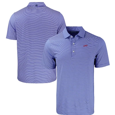 Men's Cutter & Buck Royal/White SMU Mustangs Forge Eco Double Stripe Stretch Recycled Tri-Blend Polo