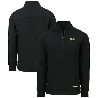 Men's Cutter & Buck Black Vanderbilt Commodores Roam Eco Recycled Quarter-Zip Sweatshirt
