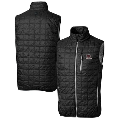 Men's Cutter & Buck Black South Carolina Gamecocks Vault Rainier PrimaLoft Eco Insulated Full-Zip Puffer Vest