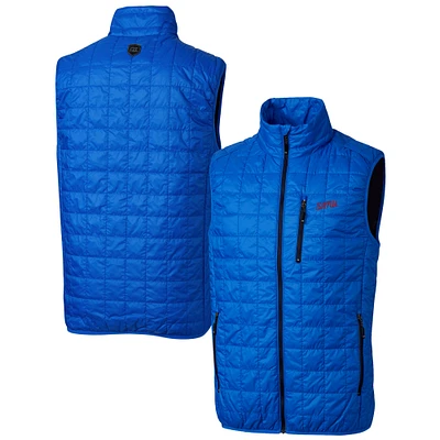 Men's Cutter & Buck Royal SMU Mustangs Vault Rainier PrimaLoft Eco Insulated Full-Zip Puffer Vest
