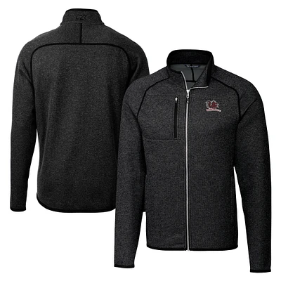 Men's Cutter & Buck Heather Charcoal South Carolina Gamecocks Vault Mainsail Sweater-Knit Full-Zip Jacket