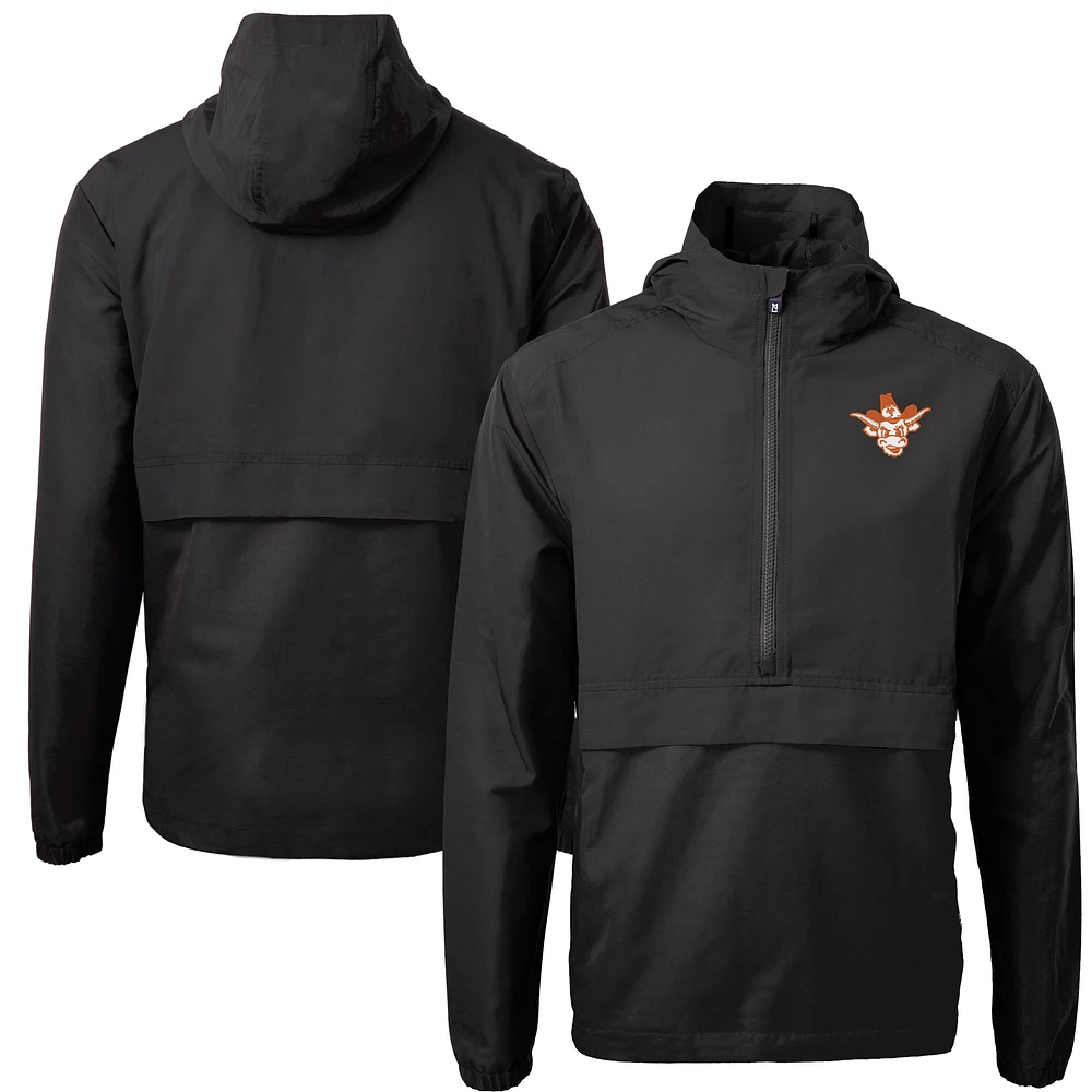 Men's Cutter & Buck Texas Longhorns Vault Charter Eco Recycled Half-Zip Anorak Jacket