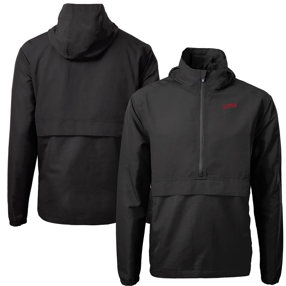 Men's Cutter & Buck SMU Mustangs Vault Charter Eco Recycled Half-Zip Anorak Jacket