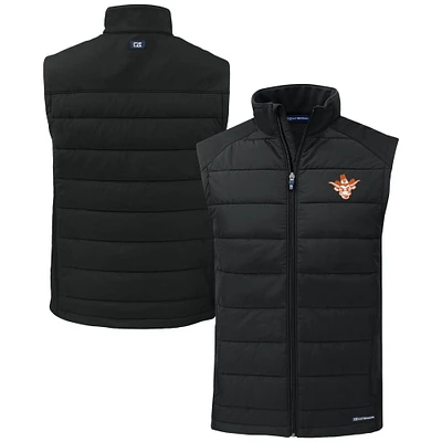 Men's Cutter & Buck Texas Longhorns Vault Evoke Hybrid Eco Softshell Recycled Full-Zip Vest
