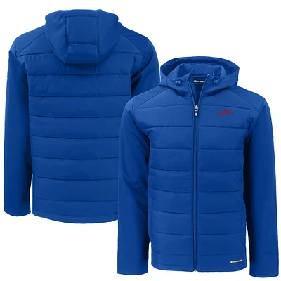 Men's Cutter & Buck Royal SMU Mustangs Vault Evoke Hybrid Eco Softshell Recycled Full-Zip Hooded Jacket