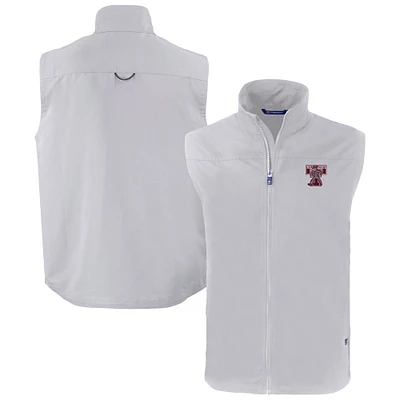 Men's Cutter & Buck Gray Texas A&M Aggies Vault Charter Eco Recycled Full-Zip Vest