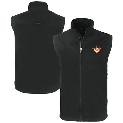 Men's Cutter & Buck Black Texas Longhorns Vault Charter Eco Recycled Full-Zip Vest