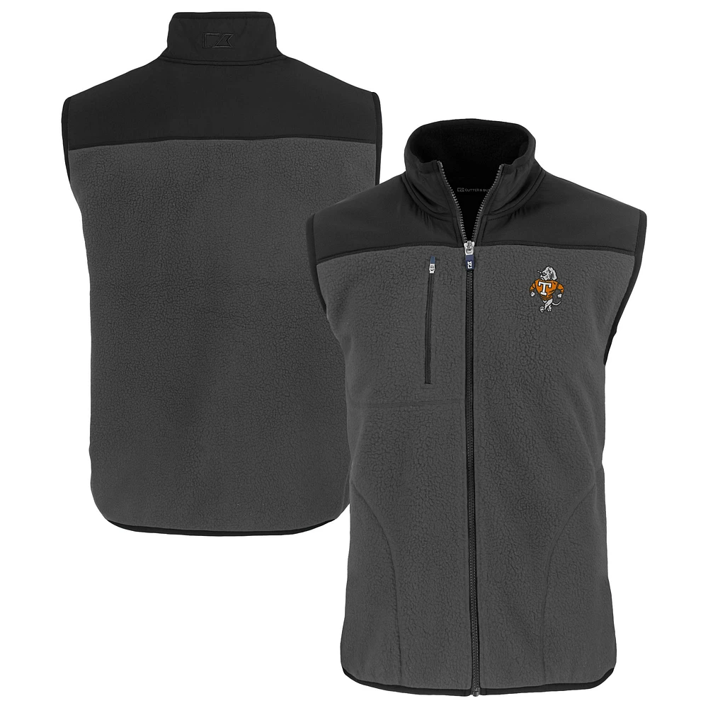 Men's Cutter & Buck Gray Tennessee Volunteers Vault Cascade Eco Sherpa Fleece Full-Zip Vest