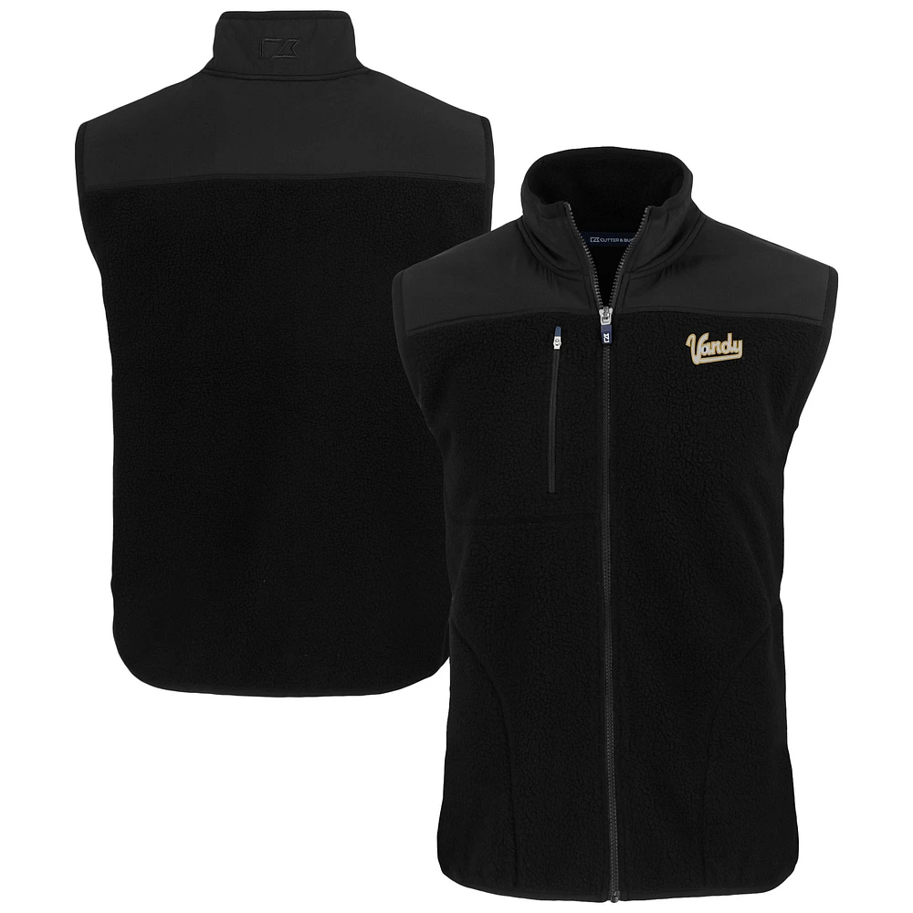 Men's Cutter & Buck Vanderbilt Commodores Vault Cascade Eco Sherpa Fleece Full-Zip Vest