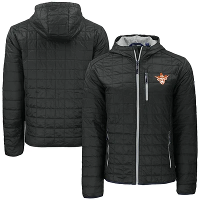 Men's Cutter & Buck Black Texas Longhorns Vault Rainier Primaloft Eco Full-Zip Hooded Jacket