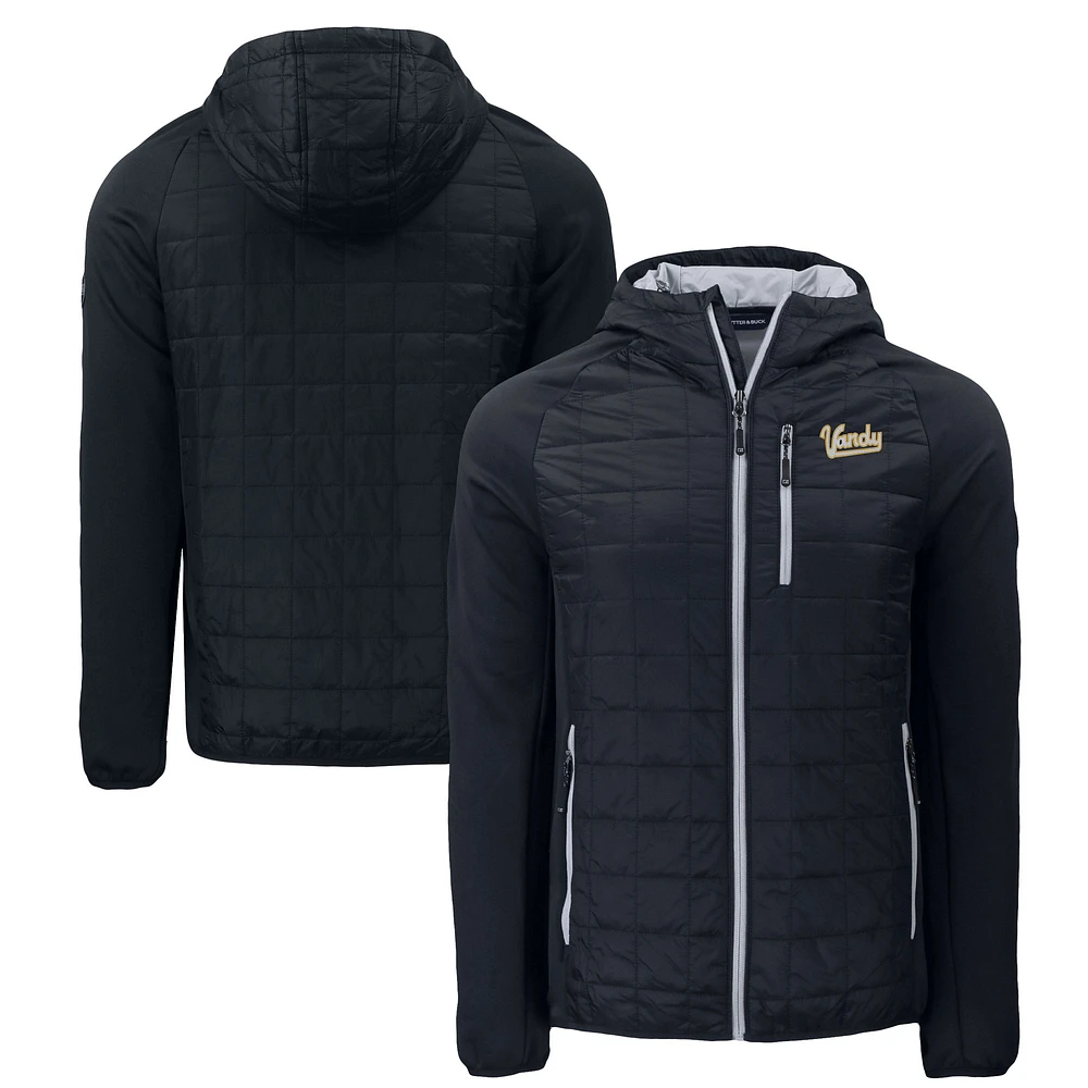 Men's Cutter & Buck Black Vanderbilt Commodores Vault Rainier Eco Hybrid PrimaLoft Full-Zip Jacket