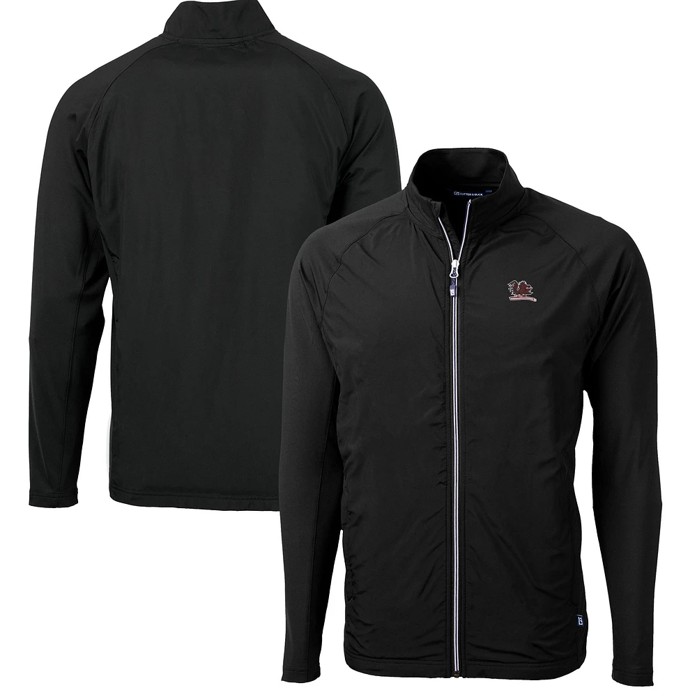 Men's Cutter & Buck Black South Carolina Gamecocks Vault Adapt Eco Knit Hybrid Recycled Mens Full Zip Jacket