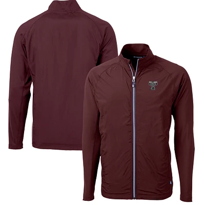 Men's Cutter & Buck Maroon Texas A&M Aggies Vault Adapt Eco Knit Hybrid Recycled Mens Full Zip Jacket