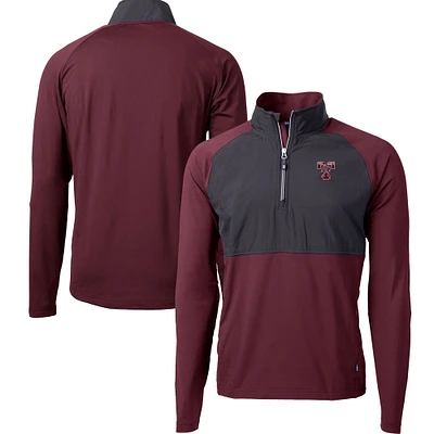 Men's Cutter & Buck Maroon Texas A&M Aggies DryTec Adapt Eco Knit Hybrid Recycled Raglan Quarter-Zip Jacket