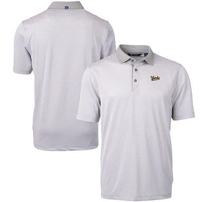 Men's Cutter & Buck Gray/White Vanderbilt Commodores Vault DryTec Virtue Eco Pique Micro Stripe Recycled Polo