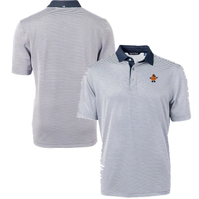 Men's Cutter & Buck Orange/Navy Syracuse Orange Vault DryTec Virtue Eco Pique Micro Stripe Recycled Polo