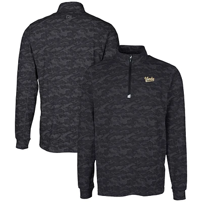 Men's Cutter & Buck Vanderbilt Commodores Vault DryTec Traverse Camo Print Stretch Quarter-Zip Jacket