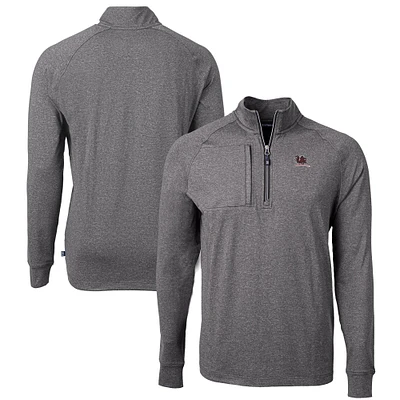 Men's Cutter & Buck Heather South Carolina Gamecocks Vault Adapt Eco Knit Heathered Recycled Raglan Quarter-Zip Top