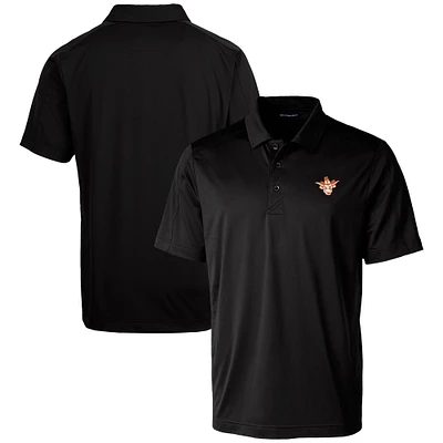 Men's Cutter & Buck Black Texas Longhorns Vault Prospect Textured Stretch Polo