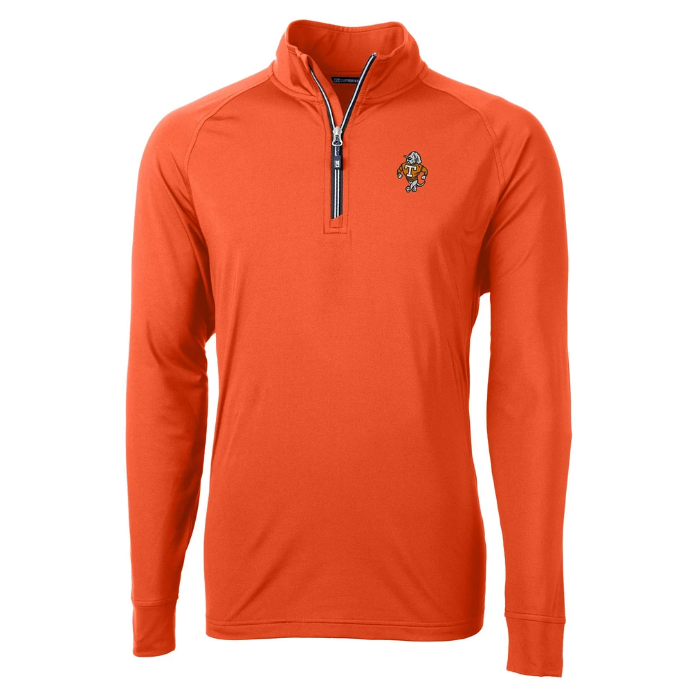 Men's Cutter & Buck Tennessee Orange Volunteers Vault Adapt Eco Knit Stretch Recycled DryTec Quarter-Zip Top