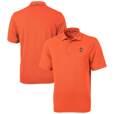 Men's Cutter & Buck Orange Syracuse Vault DryTec Virtue Eco Pique Recycled Polo