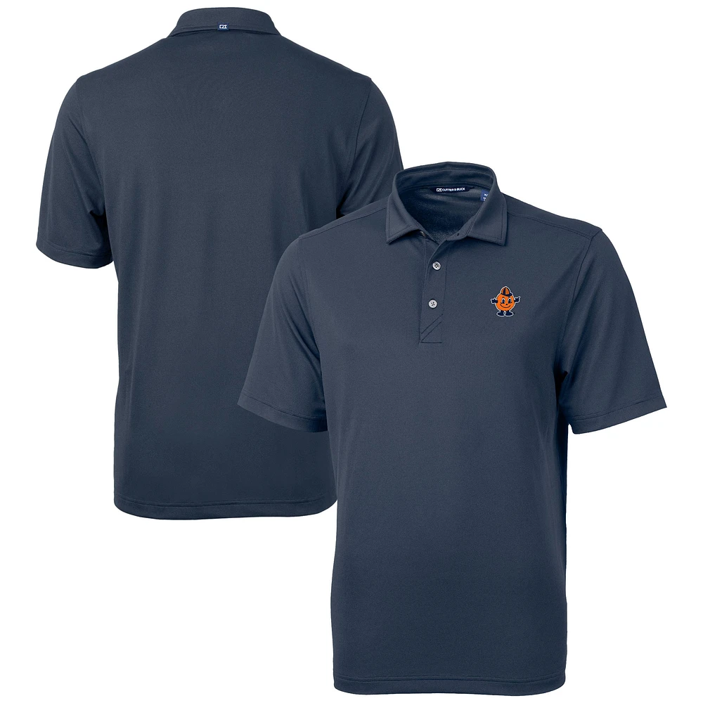 Men's Cutter & Buck Navy Syracuse Orange Vault DryTec Virtue Eco Pique Recycled Polo