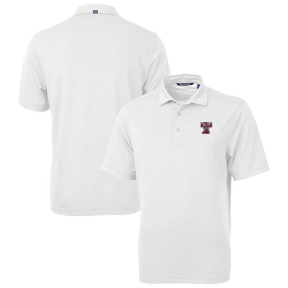 Men's Cutter & Buck White Texas A&M Aggies Vault DryTec Virtue Eco Pique Recycled Polo