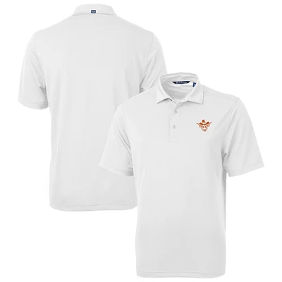 Men's Cutter & Buck White Texas Longhorns Vault DryTec Virtue Eco Pique Recycled Polo