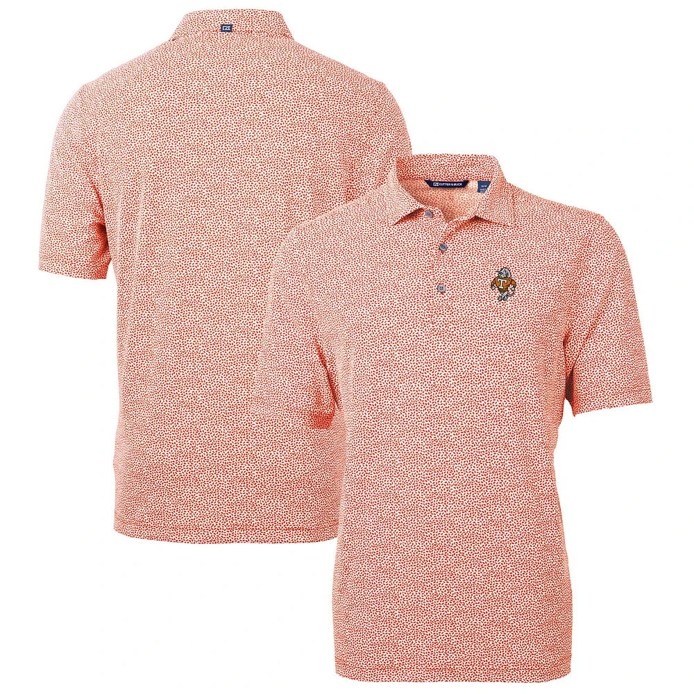 Men's Cutter & Buck Tennessee Volunteers Vault DryTec Virtue Eco Pique Botanical Print Recycled Polo