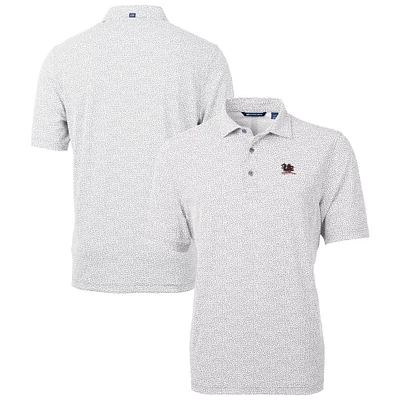 Men's Cutter & Buck Gray South Carolina Gamecocks Vault DryTec Virtue Eco Pique Botanical Print Recycled Polo