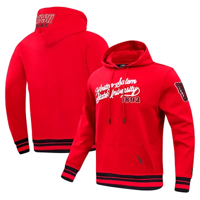 Men's Pro Standard Red Winston-Salem State Rams Vintage Varsity Pullover Hoodie