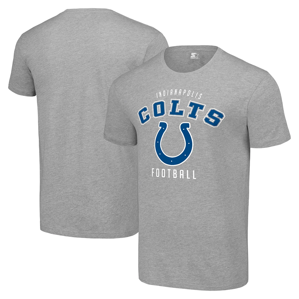 Men's Starter Heather Gray Indianapolis Colts Logo T-Shirt