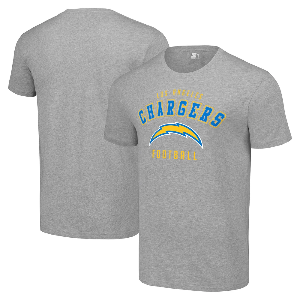 Men's Starter Heather Gray Los Angeles Chargers Logo T-Shirt