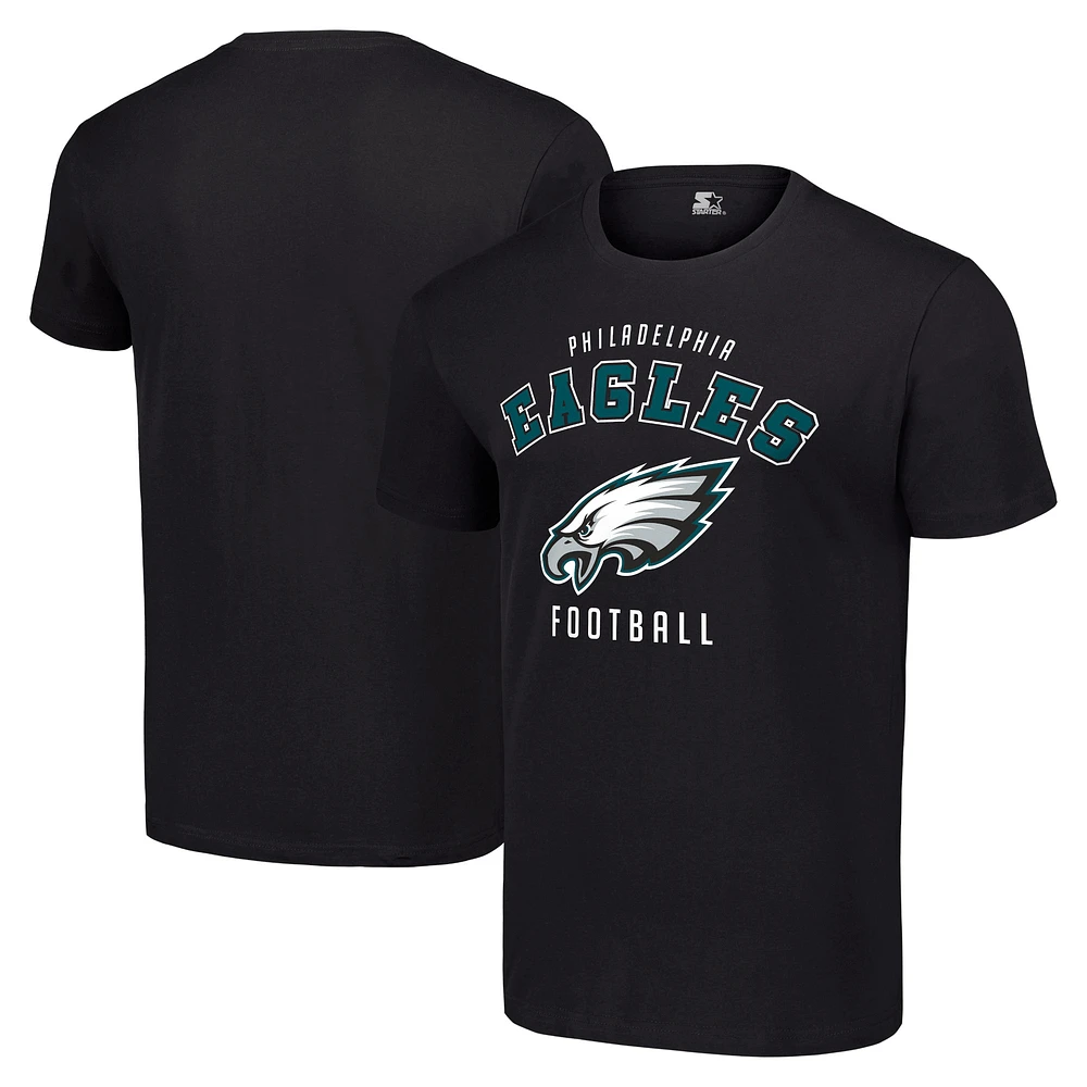 Men's Starter Black Philadelphia Eagles Logo T-Shirt