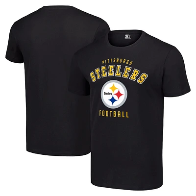 Men's Starter Black Pittsburgh Steelers Logo T-Shirt