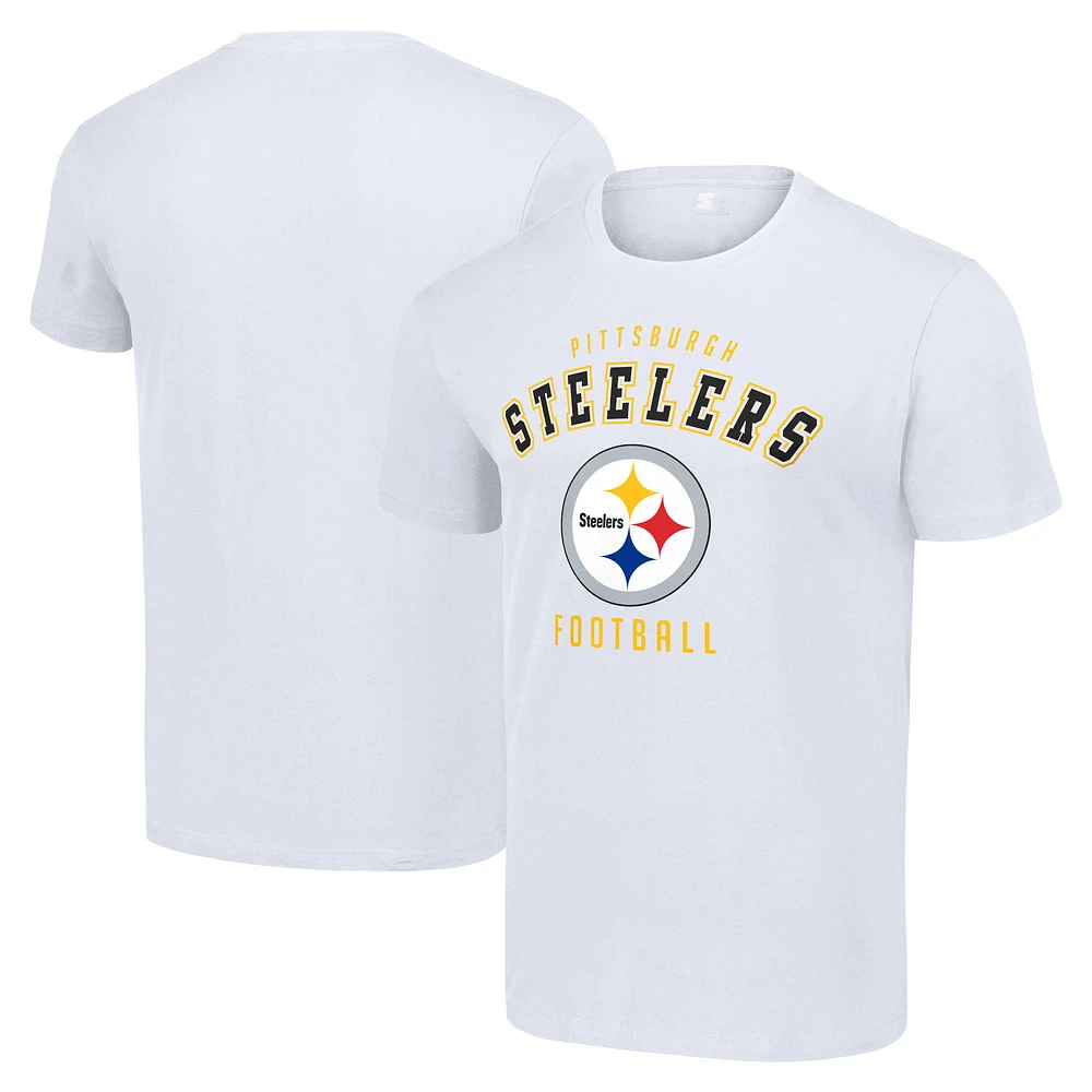 Men's Starter White Pittsburgh Steelers Logo T-Shirt