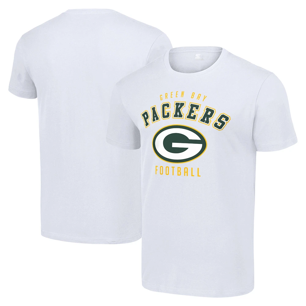 Men's Starter White Green Bay Packers Logo T-Shirt