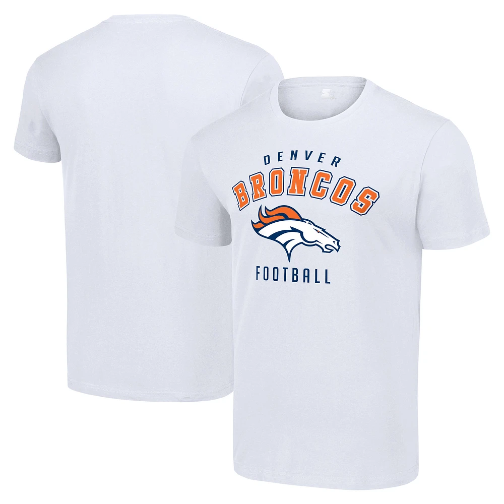 Men's Starter White Denver Broncos Logo T-Shirt
