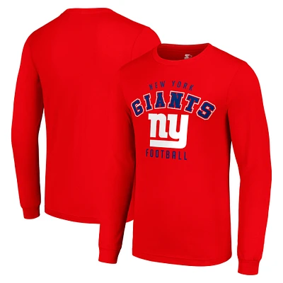 Men's Starter Red New York Giants Long Sleeve T-Shirt