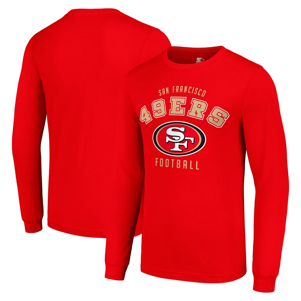Men's Starter Scarlet San Francisco 49ers Long Sleeve T-Shirt