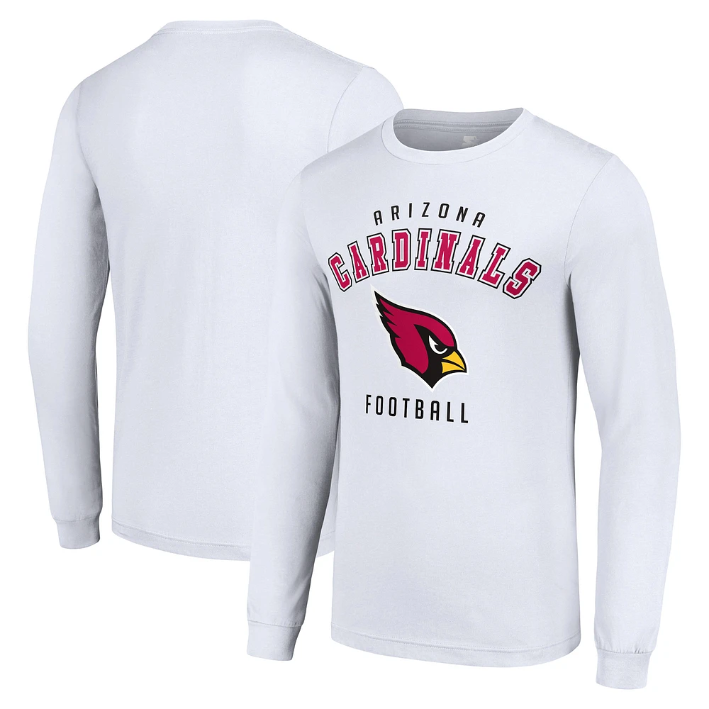 Men's Starter White Arizona Cardinals Long Sleeve T-Shirt