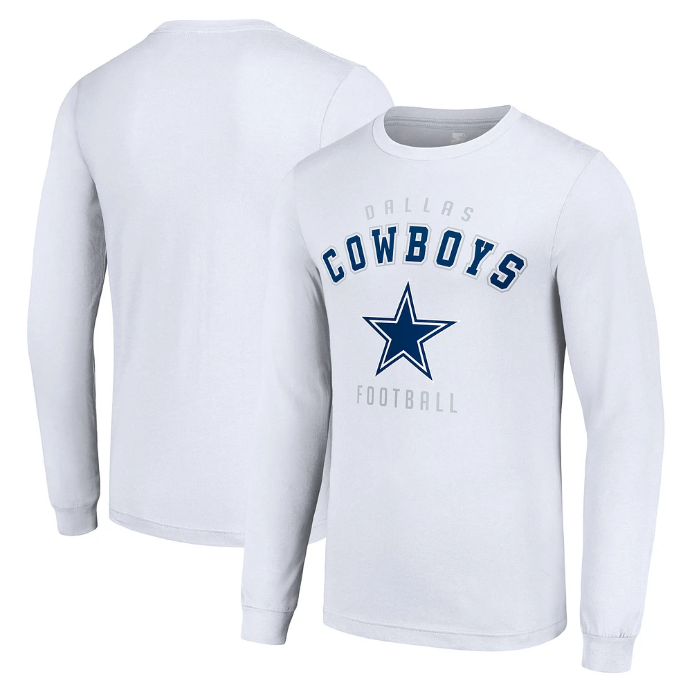 Men's Starter White Dallas Cowboys Long Sleeve T-Shirt