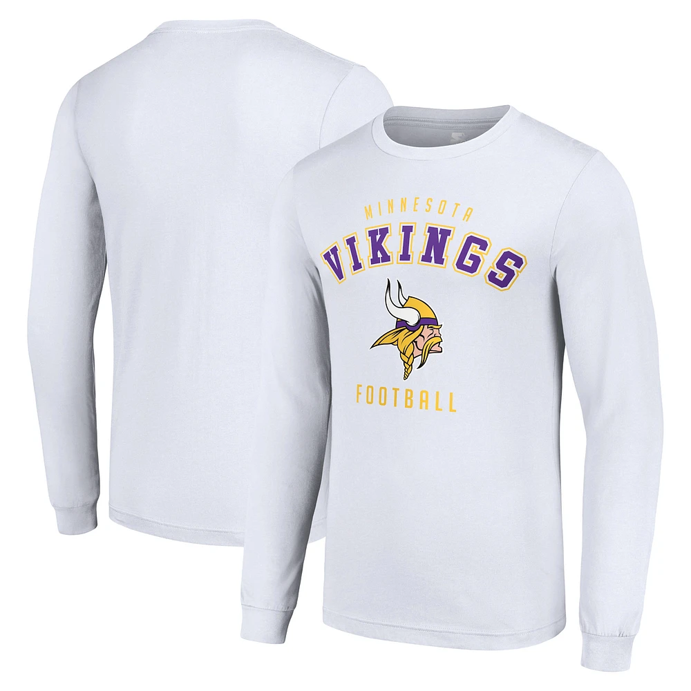 Men's Starter White Minnesota Vikings Long Sleeve T-Shirt