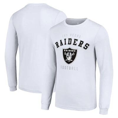 Men's Starter White Las Vegas Raiders Long Sleeve T-Shirt