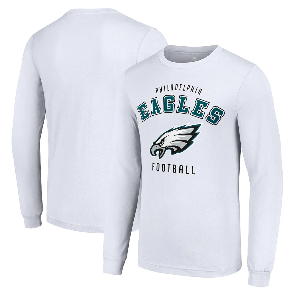 Men's Starter White Philadelphia Eagles Long Sleeve T-Shirt