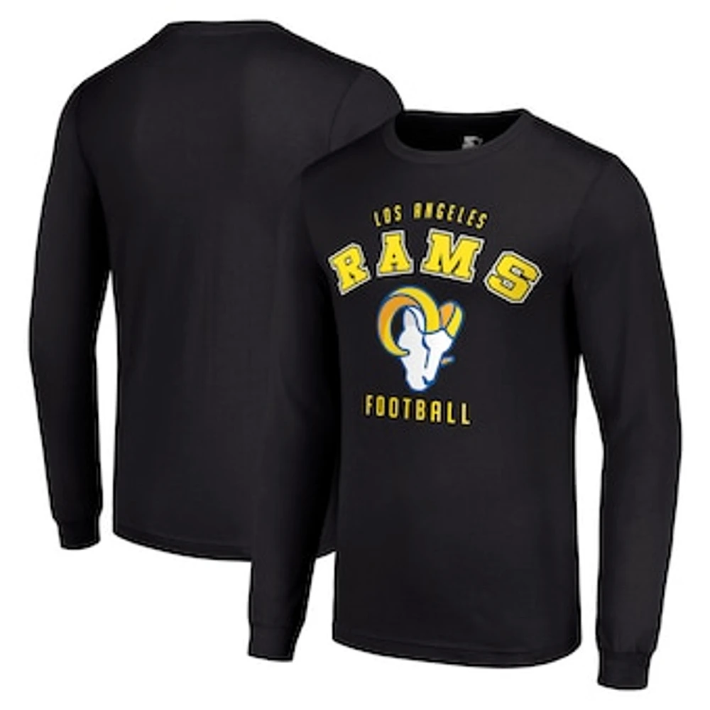 Men's Starter Black Los Angeles Rams Long Sleeve T-Shirt